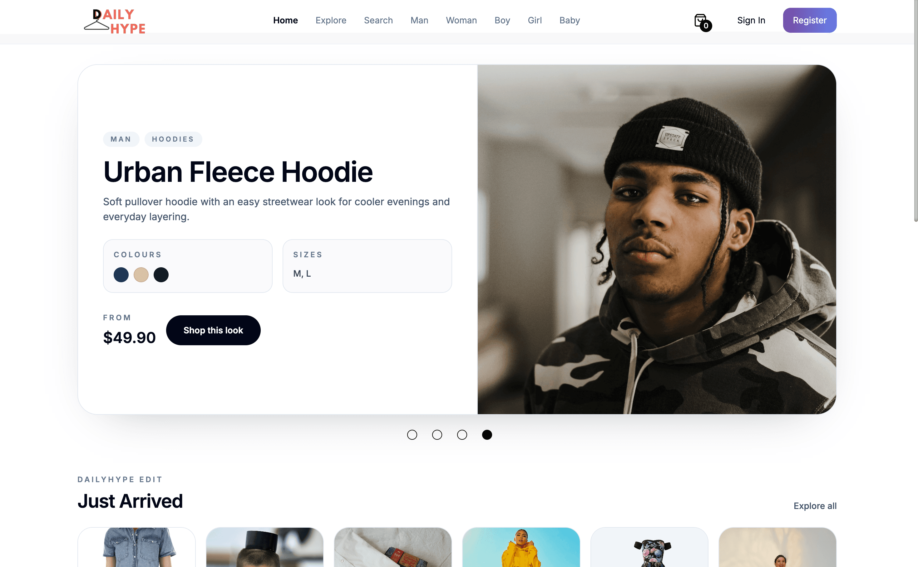 Daily-Hype homepage screenshot